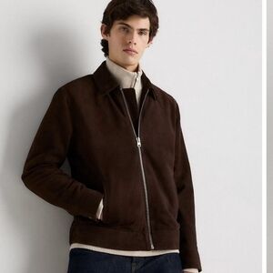 Quince 100% Suede Harrington Jacket - Espresso Brown